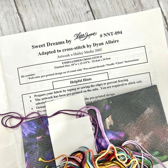 Sweet Dreams by Lisa Jane Embellished Cross Stitch Pre Printed Design - Picture 5 of 7